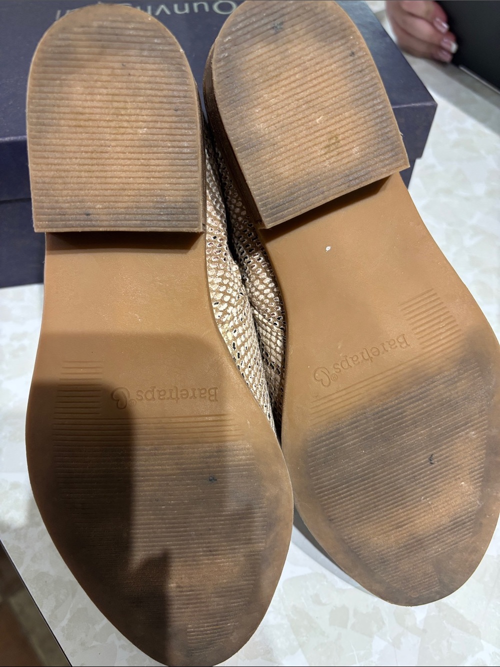 Dell Metallic Snake-Embossed Ankle Boots - Rose Gold/Tan - Picture 6 of 6